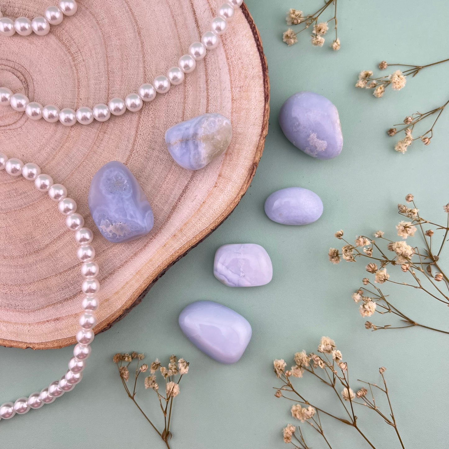 Blue Chalcedony Tumbles