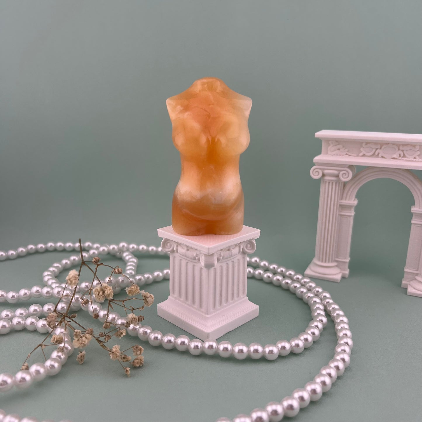 Yellow Calcite Goddess Body with Baby Bump