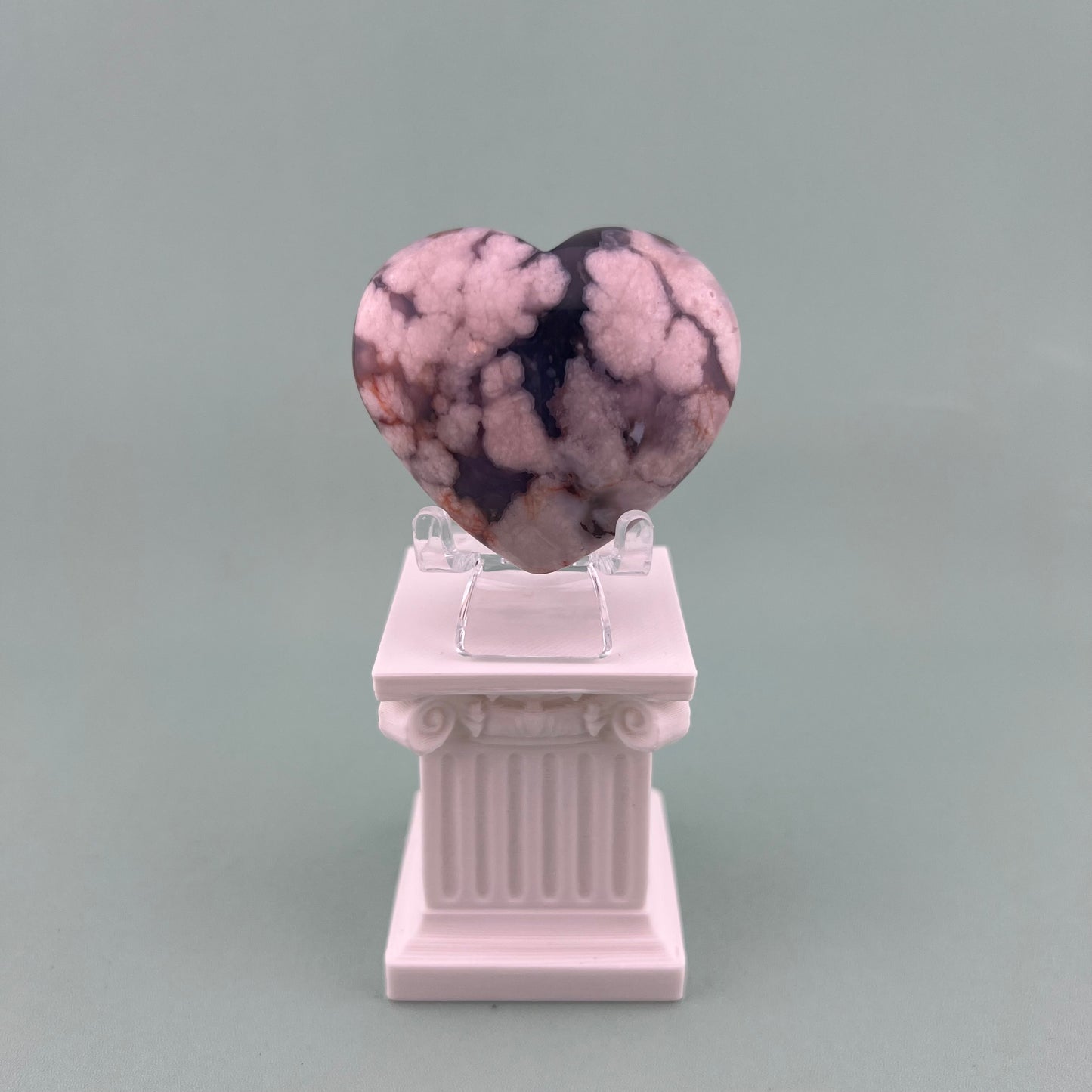 Blue Flower Agate Hearts