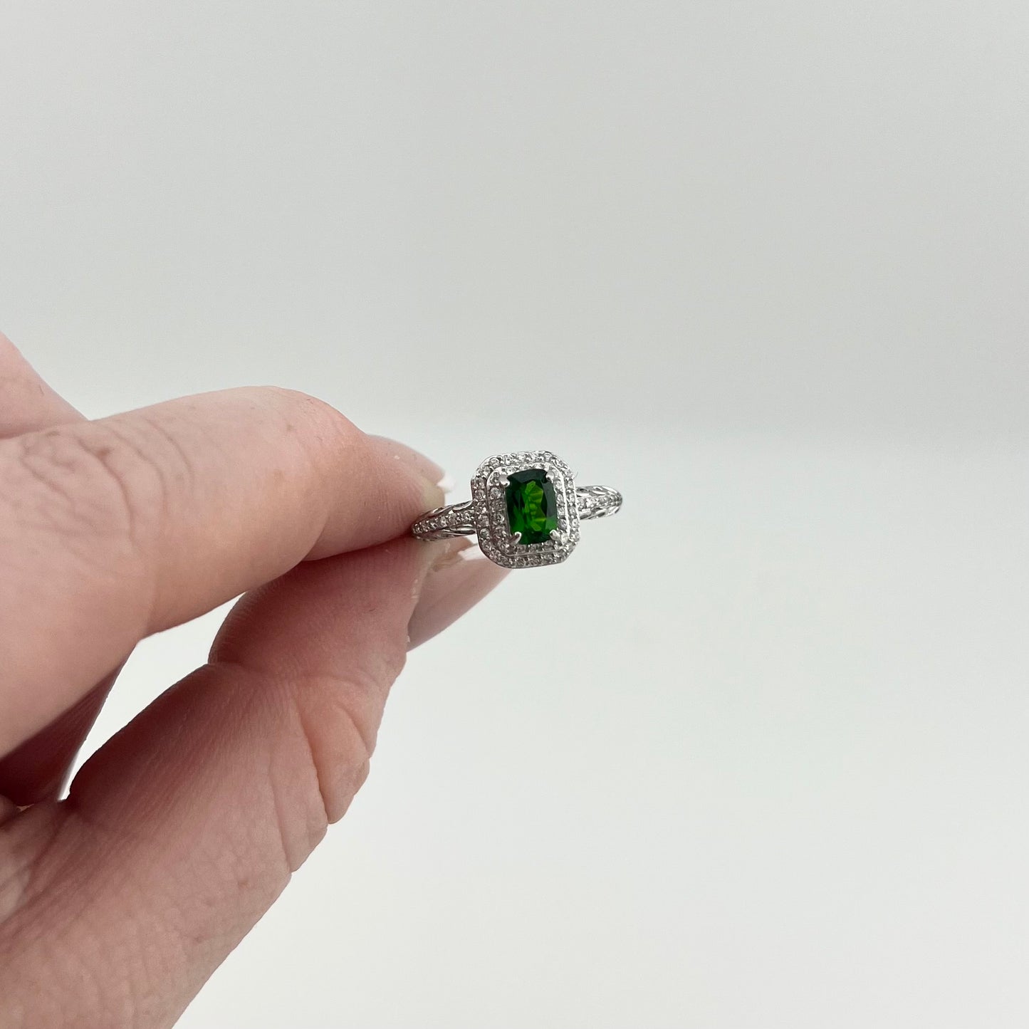 S925 Diopside Ring