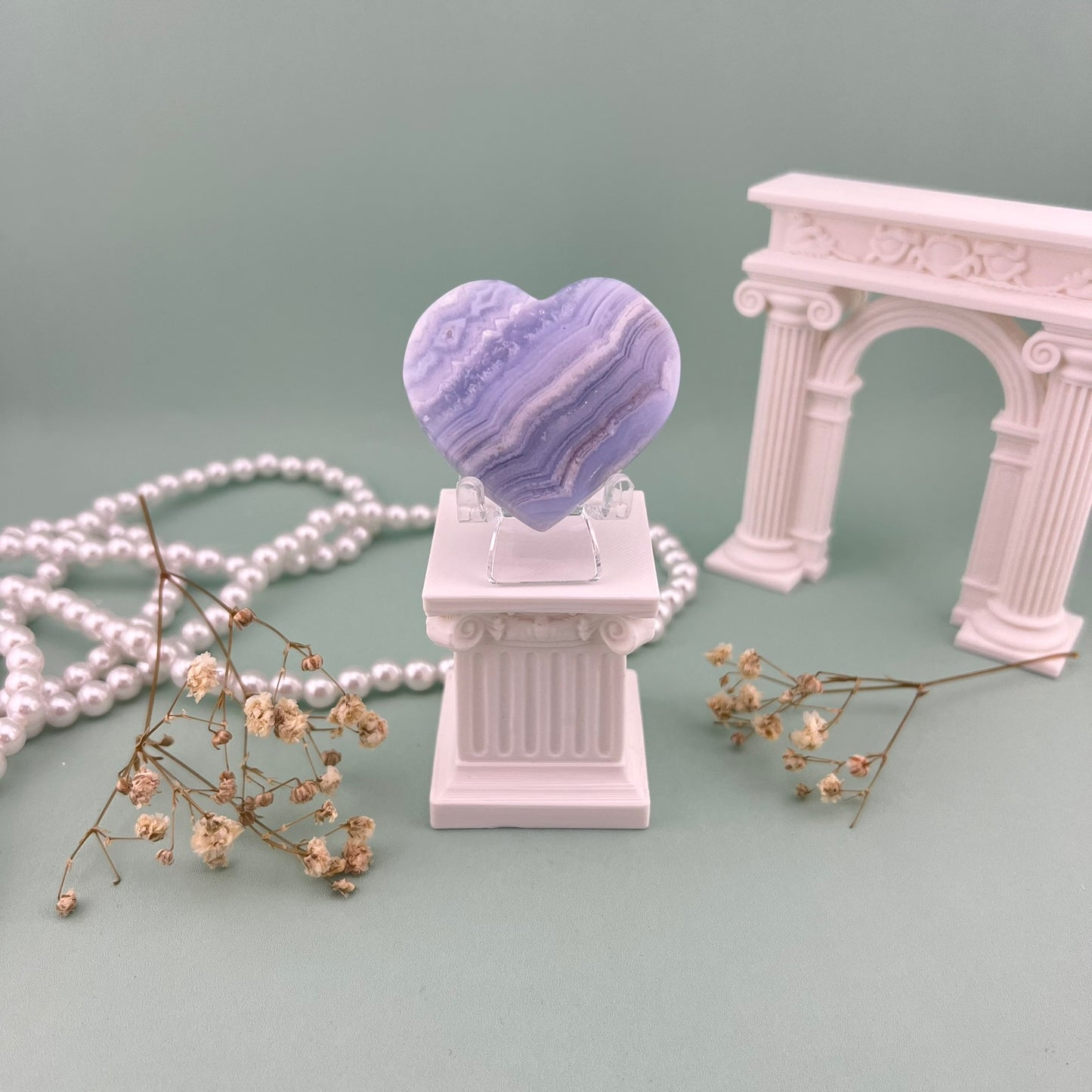 Blue Lace Agate Heart B