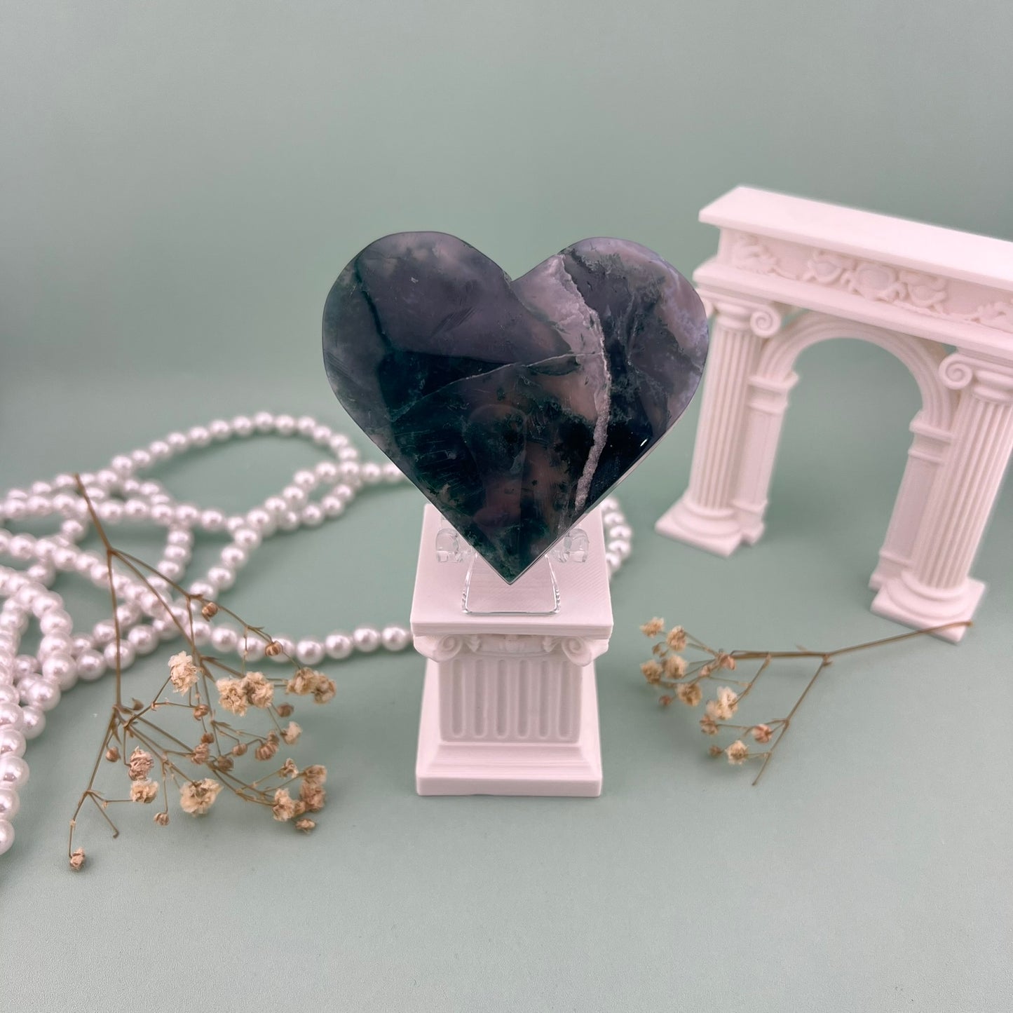 Moss Agate Heart C