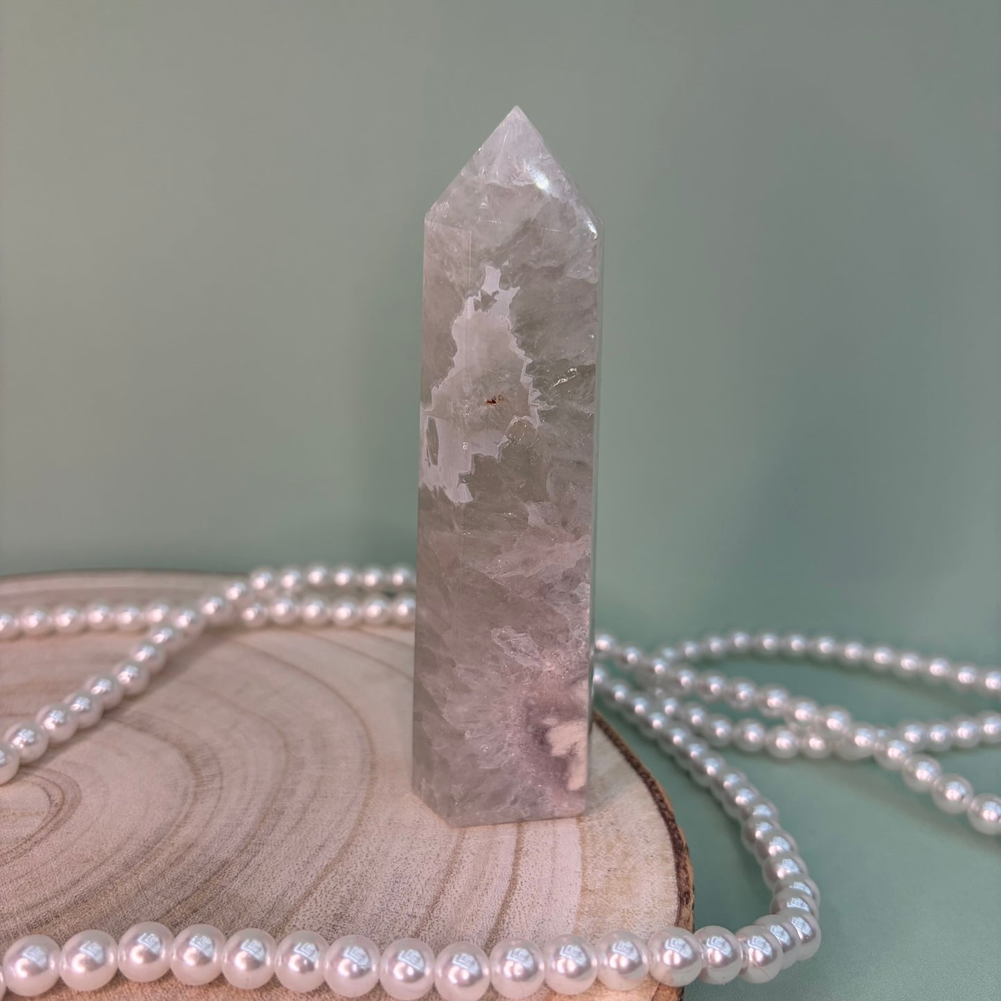 Green Quartz Flower Agate Tower B