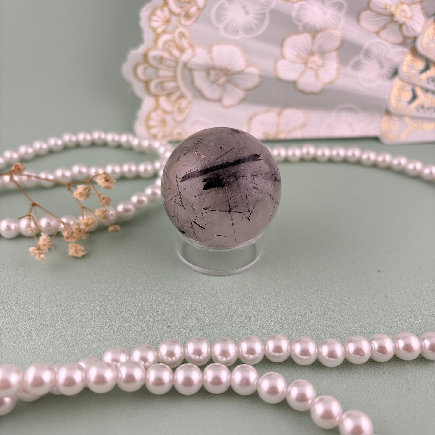 Quartz with Tourmaline Sphere B