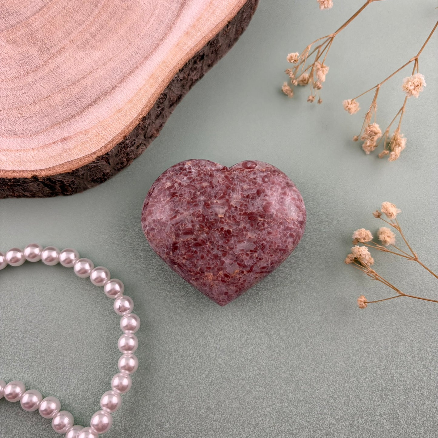 Strawberry Calcite Heart A
