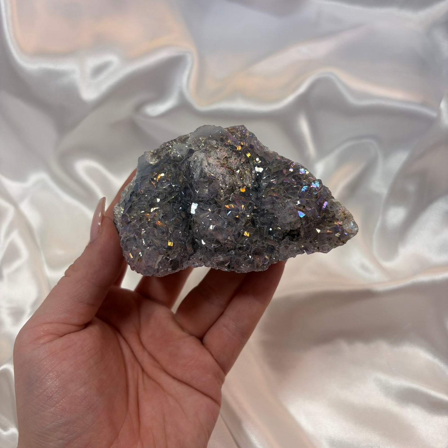 Titanium Aura Amethyst Cluster A