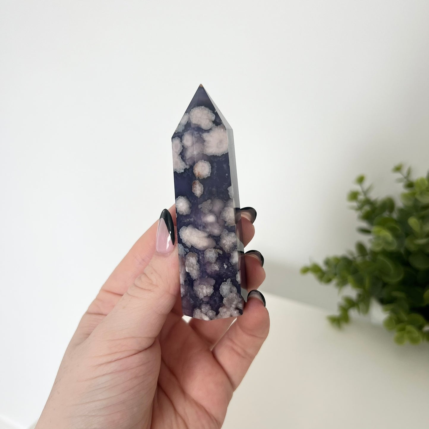 Blue Flower Agate Towers | PureZen Minerals | Crystal Towers | Spiritual Healing | Decorative Ornament