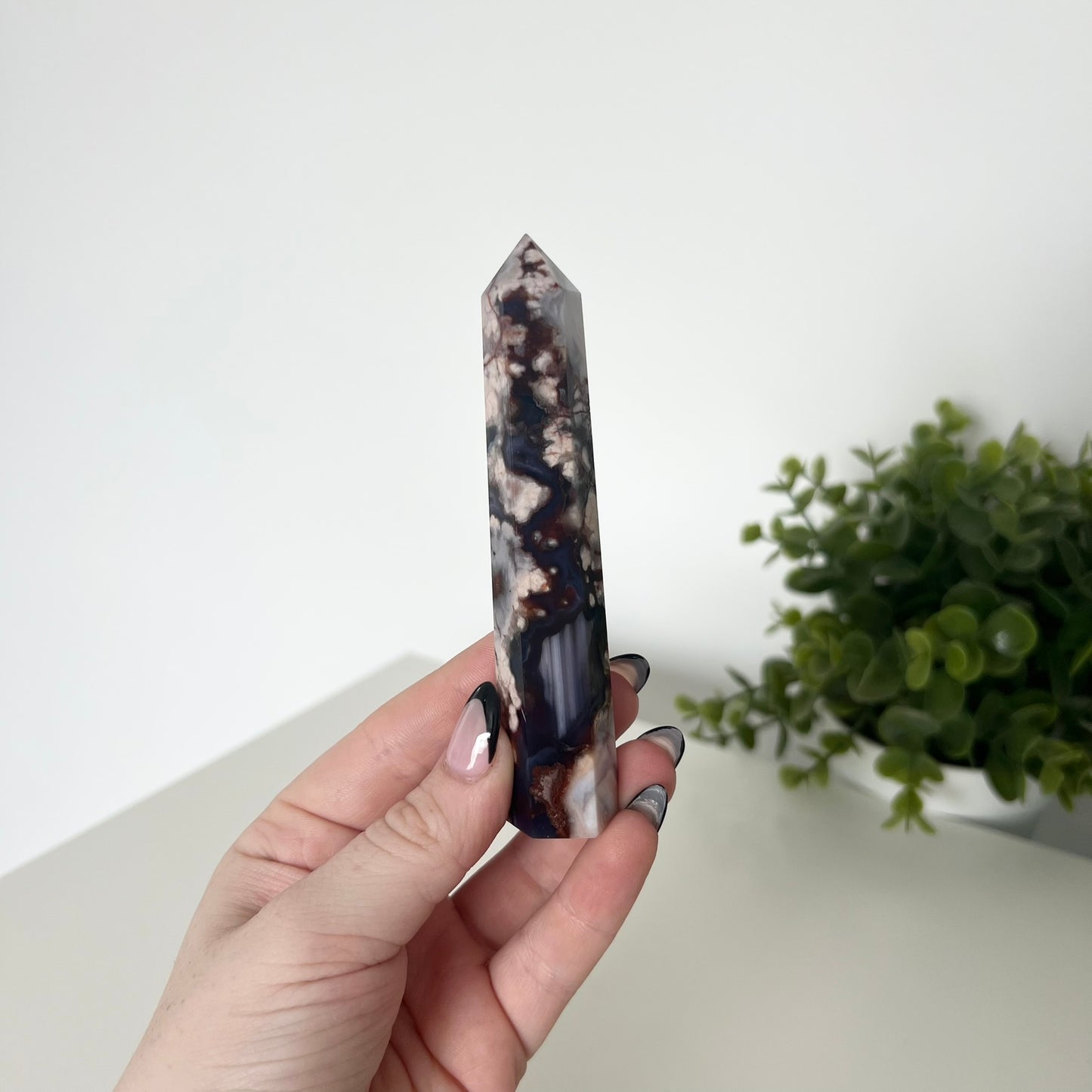 Blue Flower Agate Towers | PureZen Minerals | Crystal Towers | Spiritual Healing | Decorative Ornament