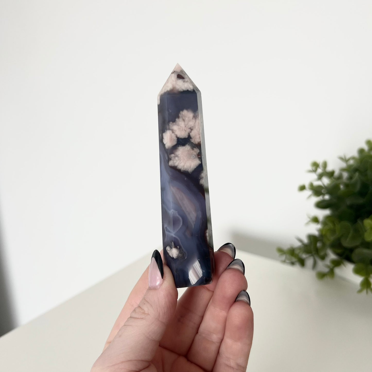 Blue Flower Agate Towers | PureZen Minerals | Crystal Towers | Spiritual Healing | Decorative Ornament