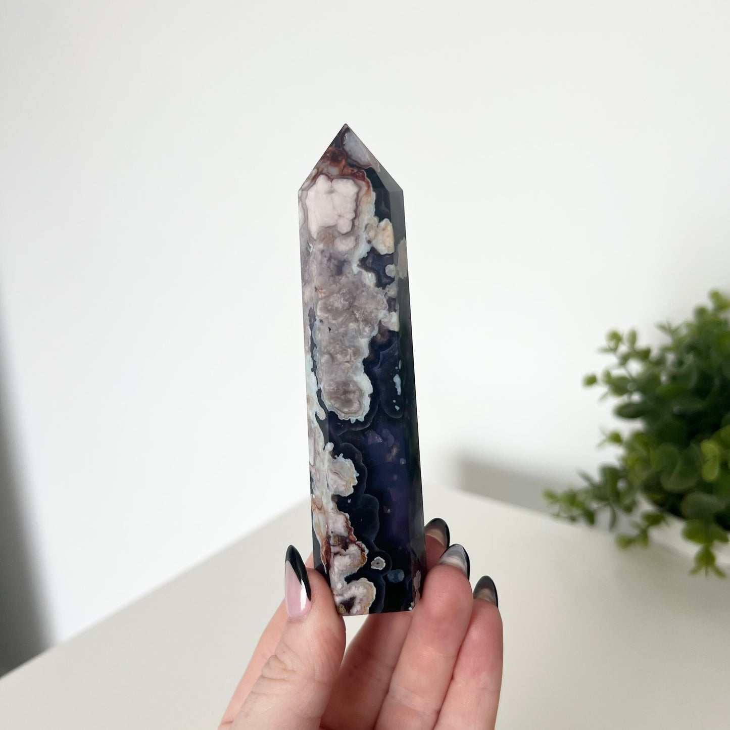 Blue Flower Agate Towers | PureZen Minerals | Crystal Towers | Spiritual Healing | Decorative Ornament