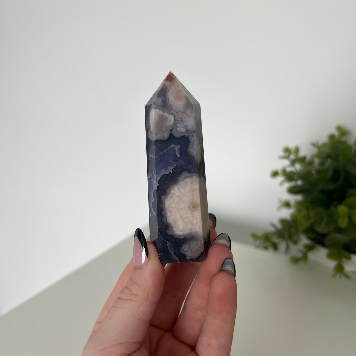 Blue Flower Agate Towers | PureZen Minerals | Crystal Towers | Spiritual Healing | Decorative Ornament