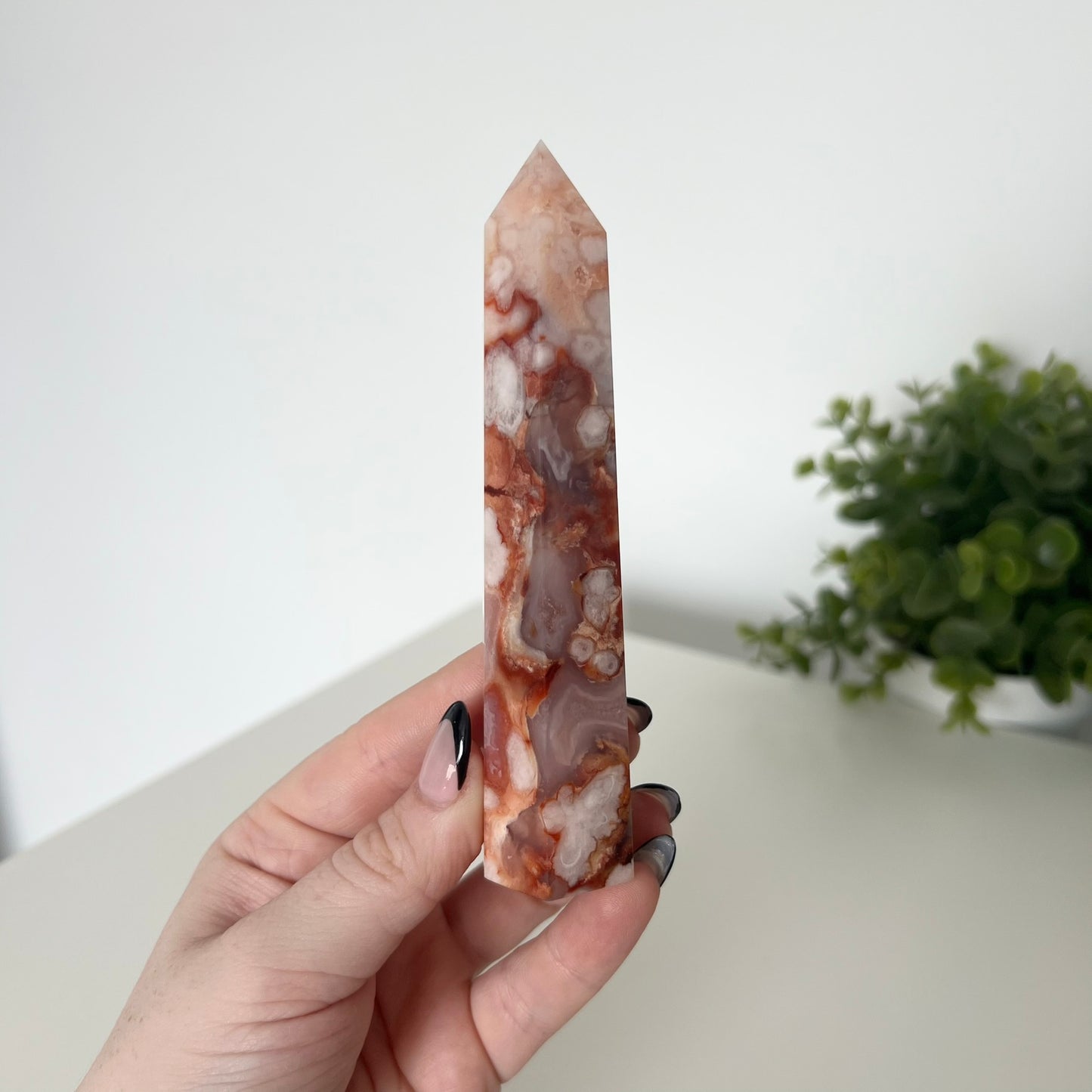 Carnelian Flower Agate Towers | PureZen Minerals | Crystal Towers | Spiritual Healing | Decorative Ornament