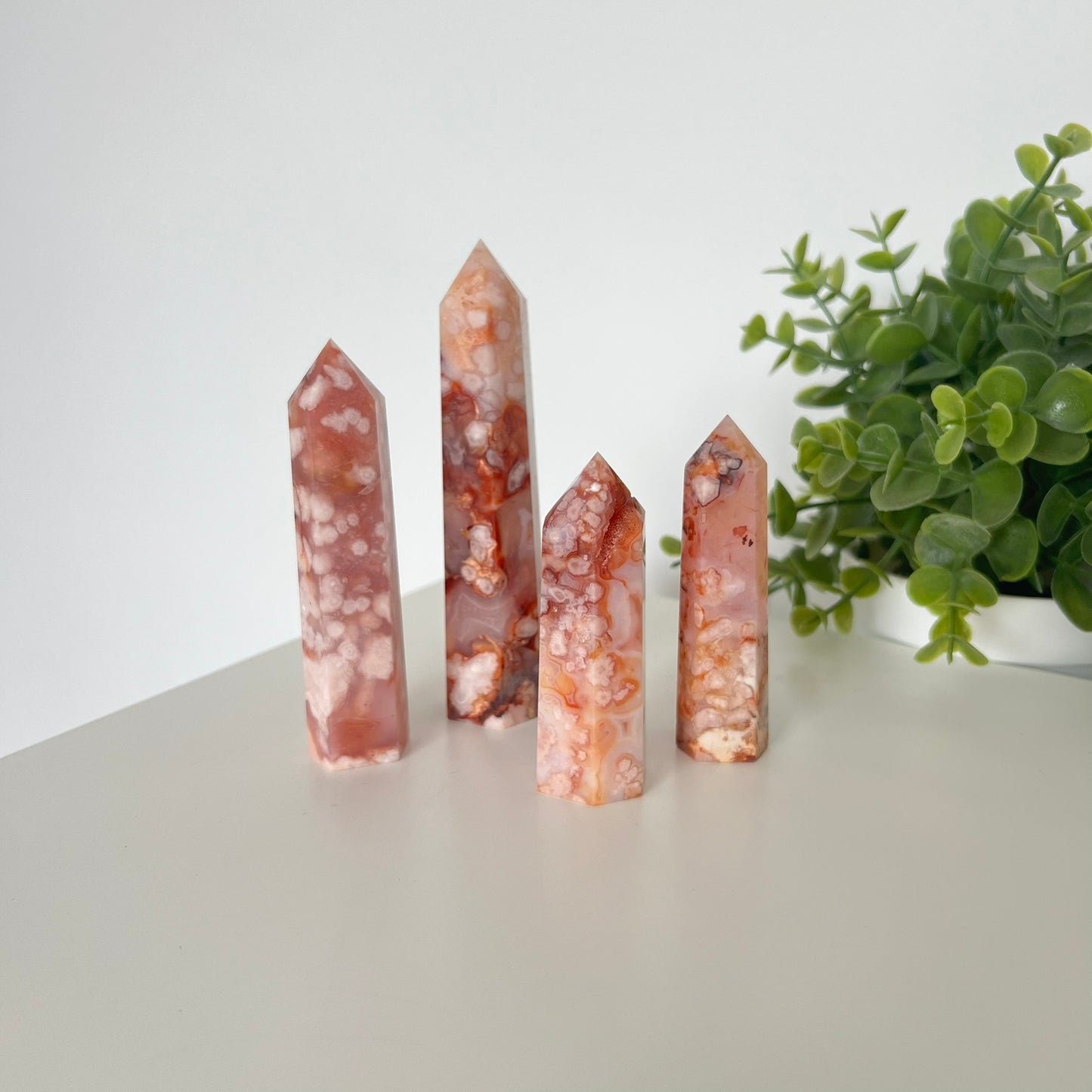 Carnelian Flower Agate Towers | PureZen Minerals | Crystal Towers | Spiritual Healing | Decorative Ornament