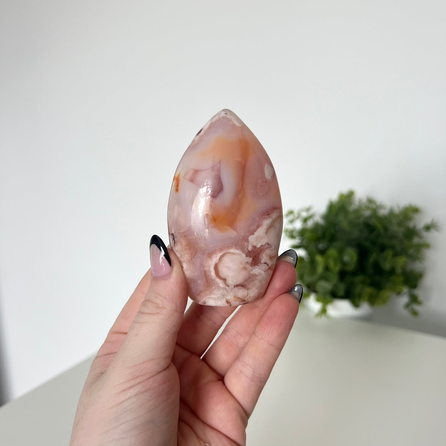 Carnelian Flower Agate Teardrop
