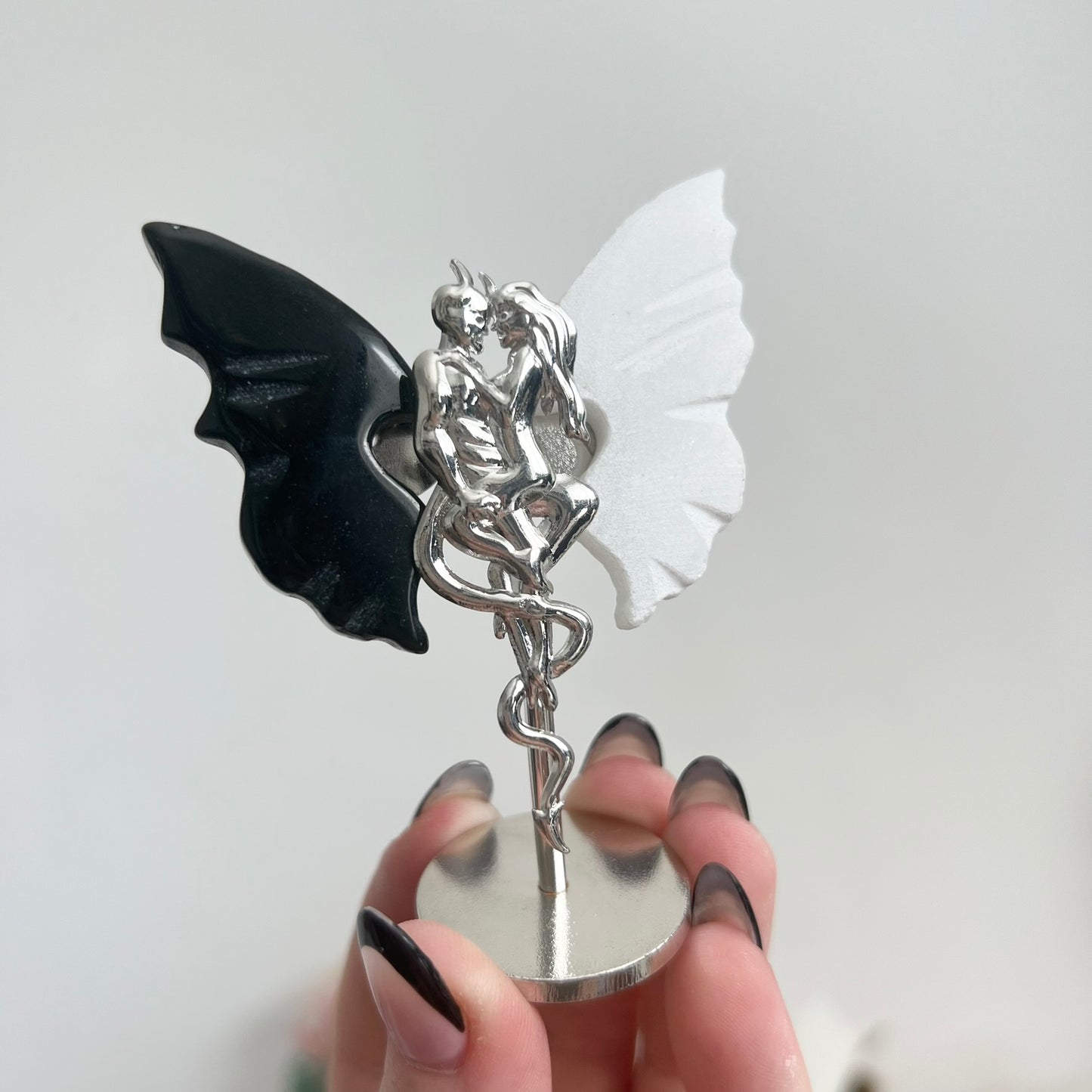 Forbidden Love Butterfly Wings | Obsidian and White Jade | Small Size Wings