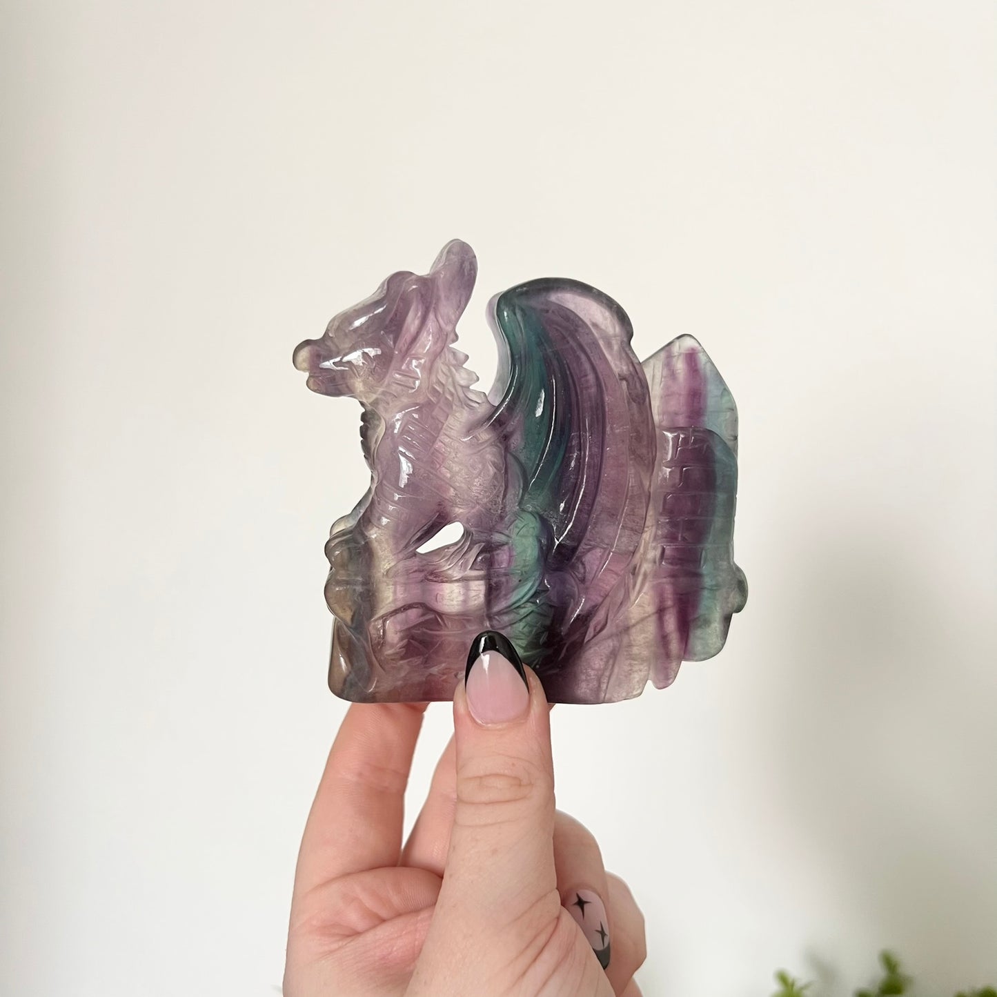 Fluorite Dragon Carving