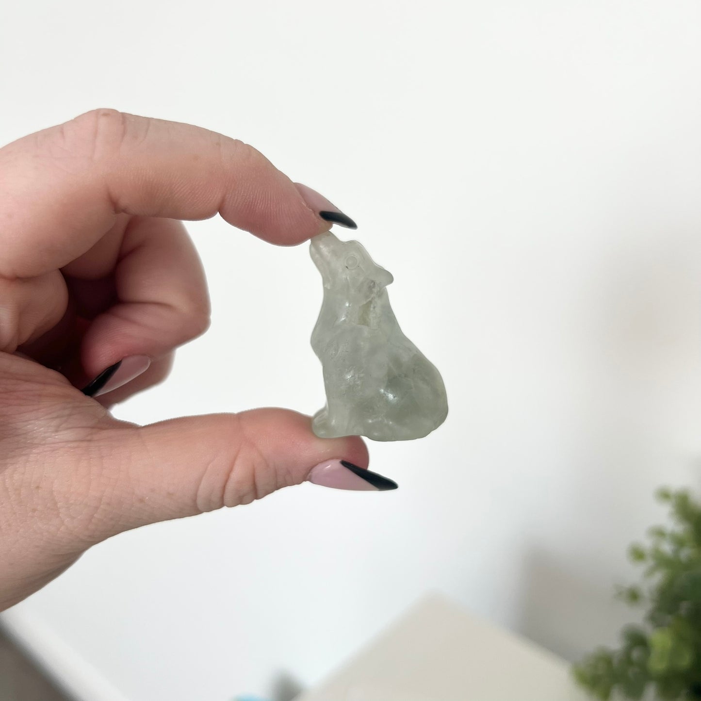 Various Wolf Crystal Carvings