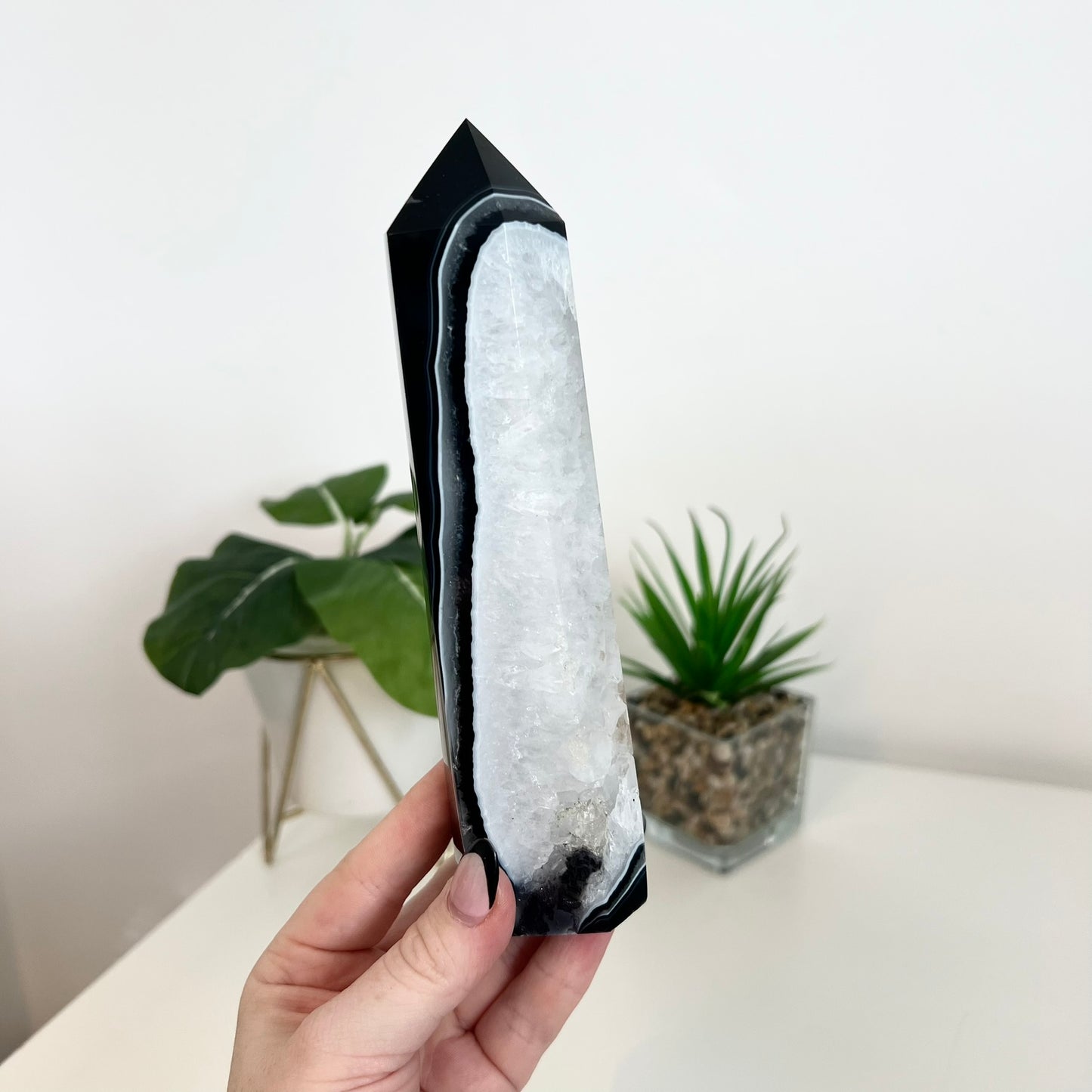 Black and White Agate Tower