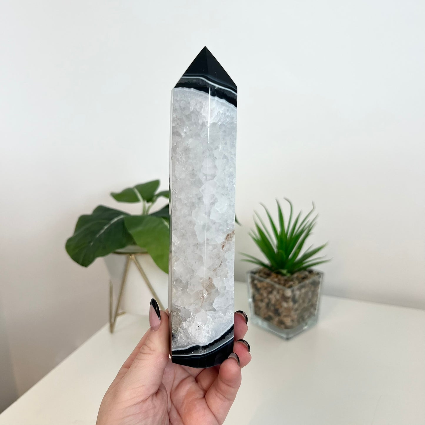 Black and White Agate Tower