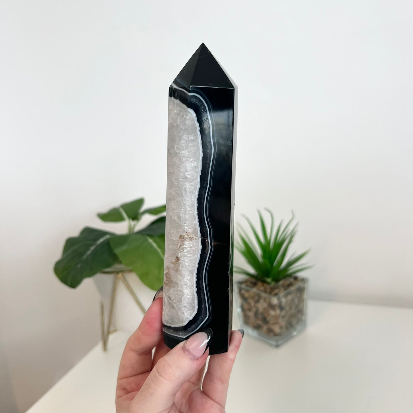 Black and White Agate Tower