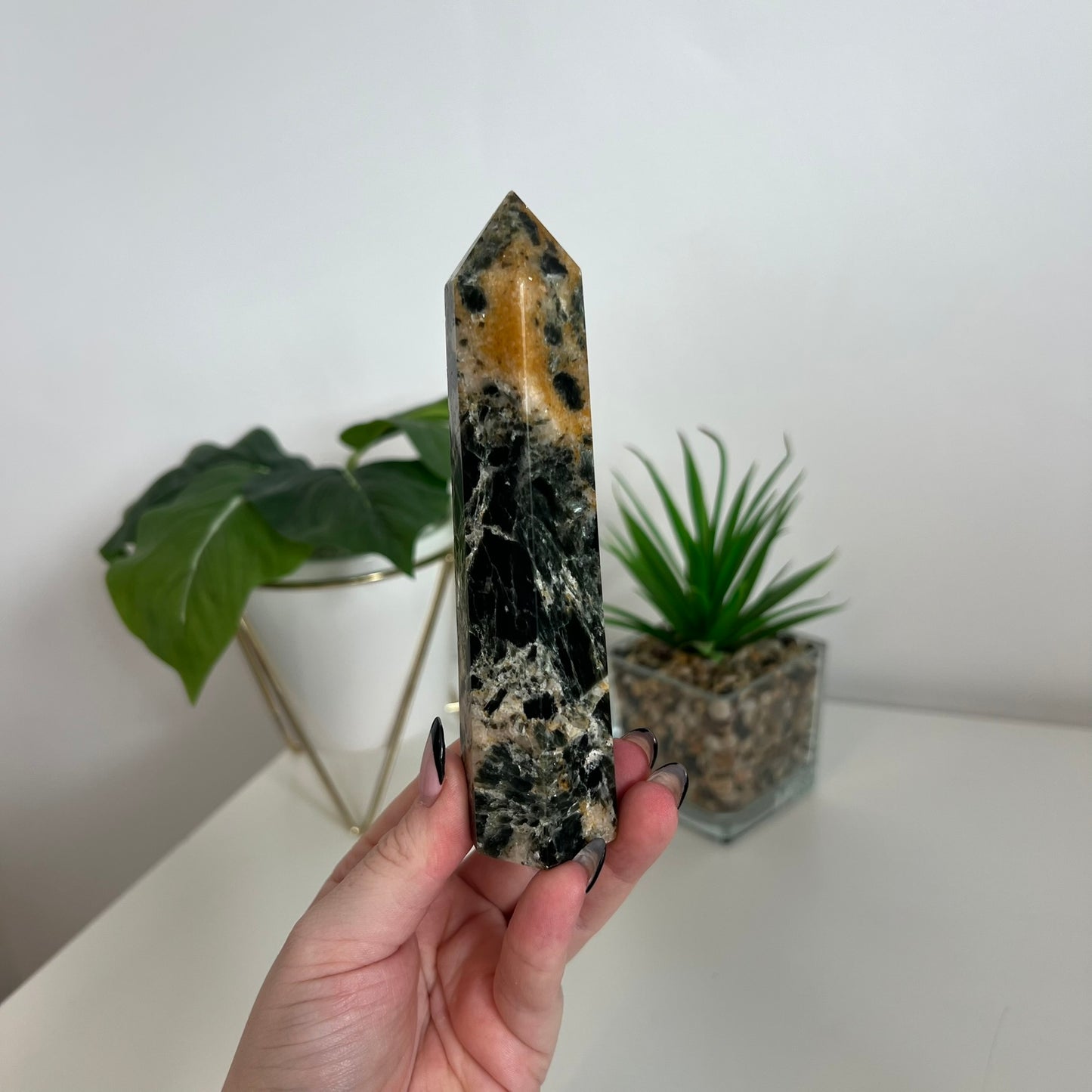 Seraphinite with Sunstone Tower B