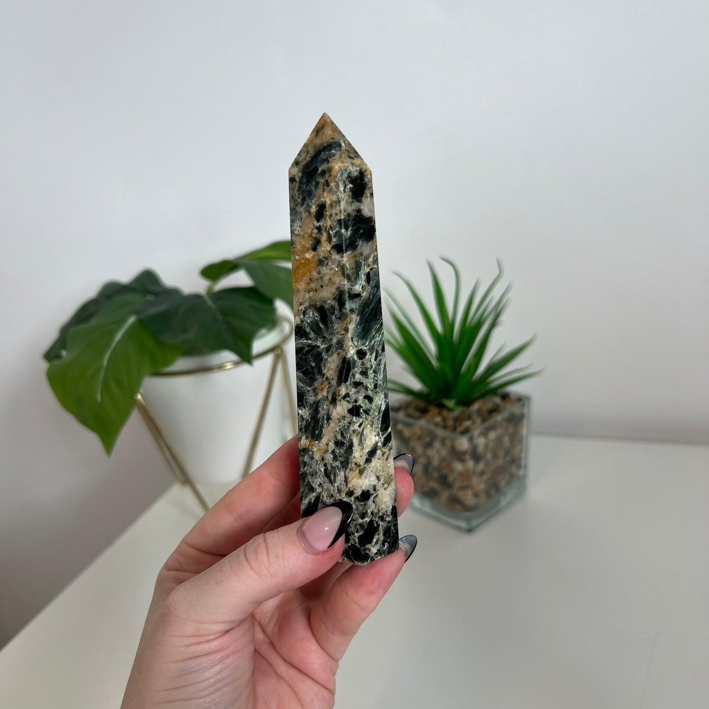 Seraphinite with Sunstone Tower B