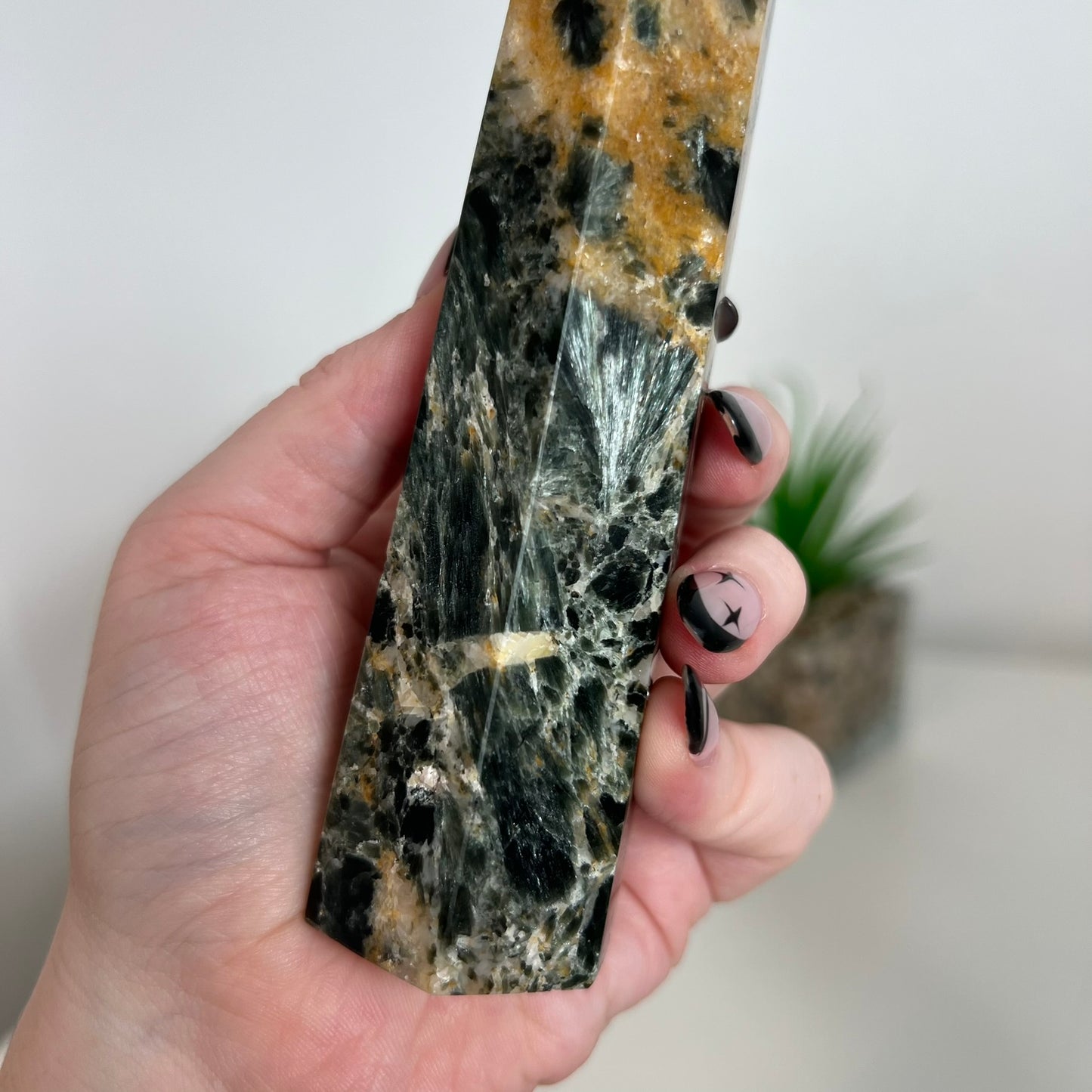 Seraphinite with Sunstone Tower B
