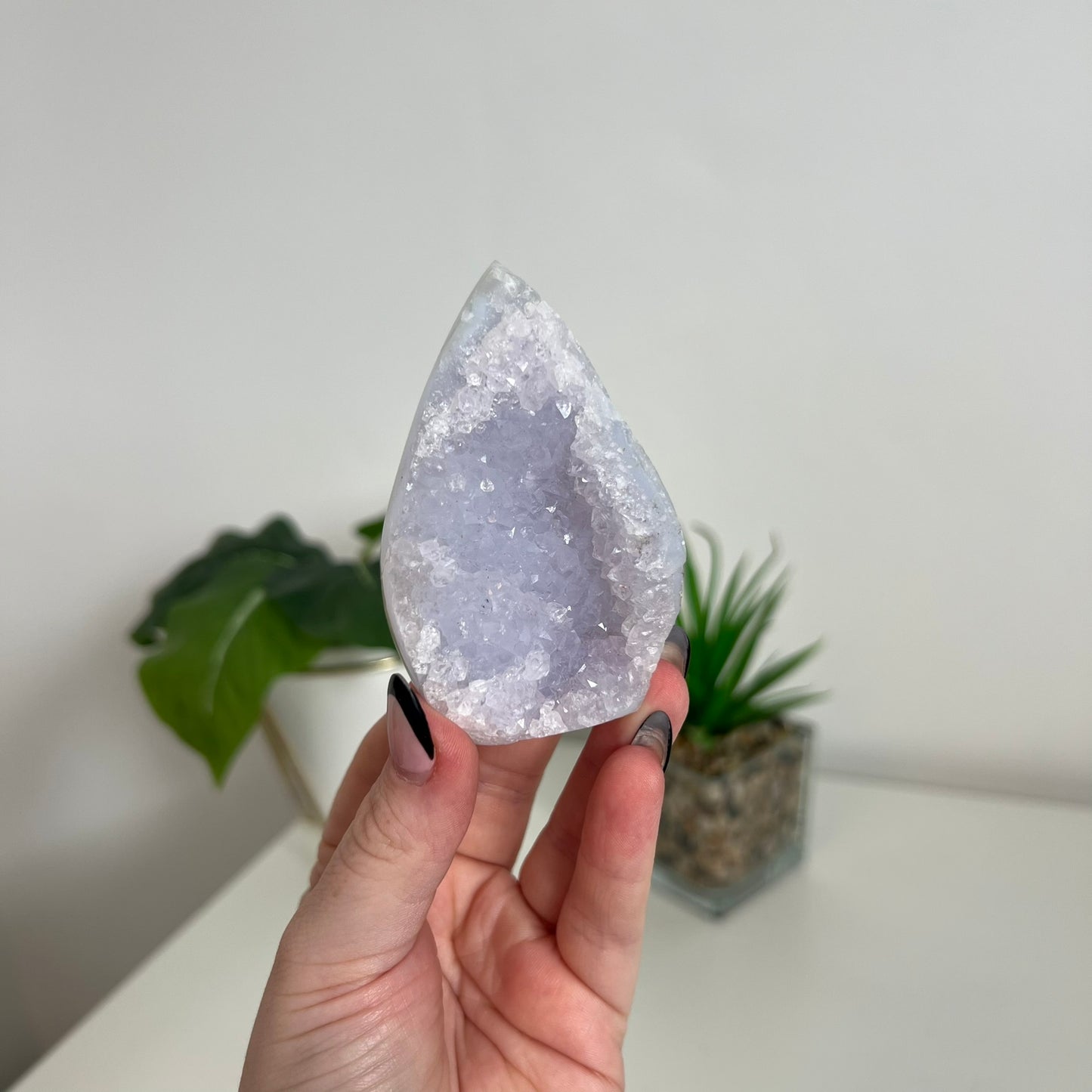 Blue Lace Agate Druzy Teardrop