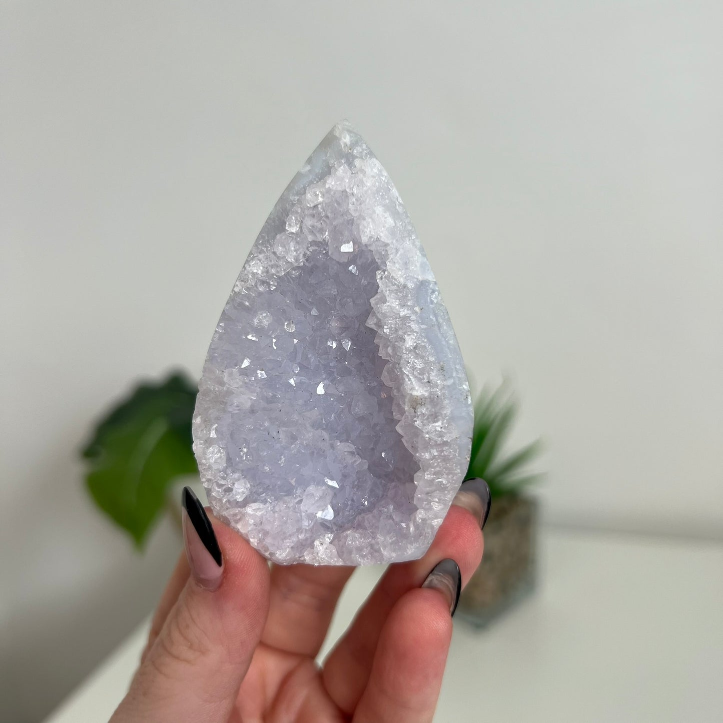 Blue Lace Agate Druzy Teardrop