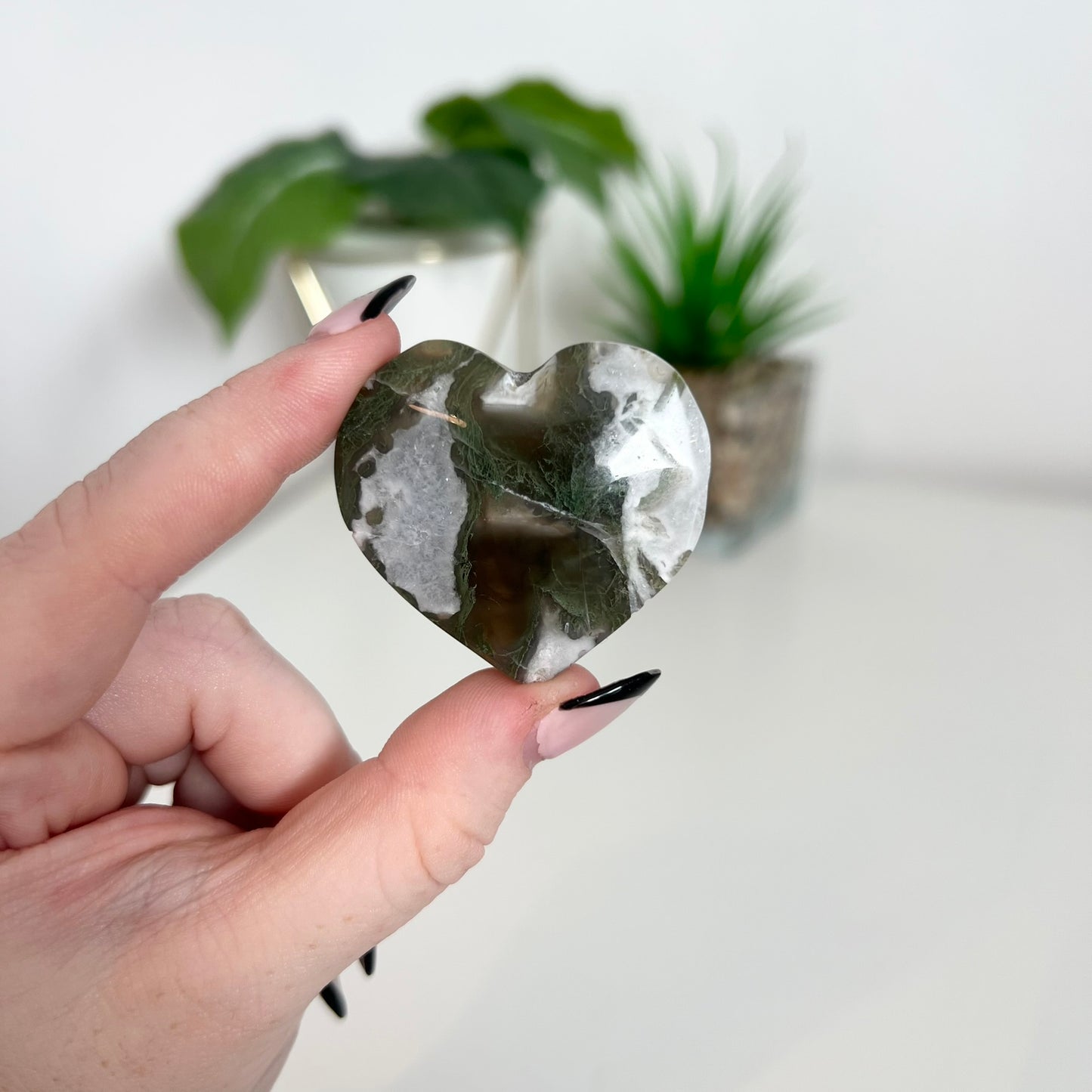 Moss Agate Heart