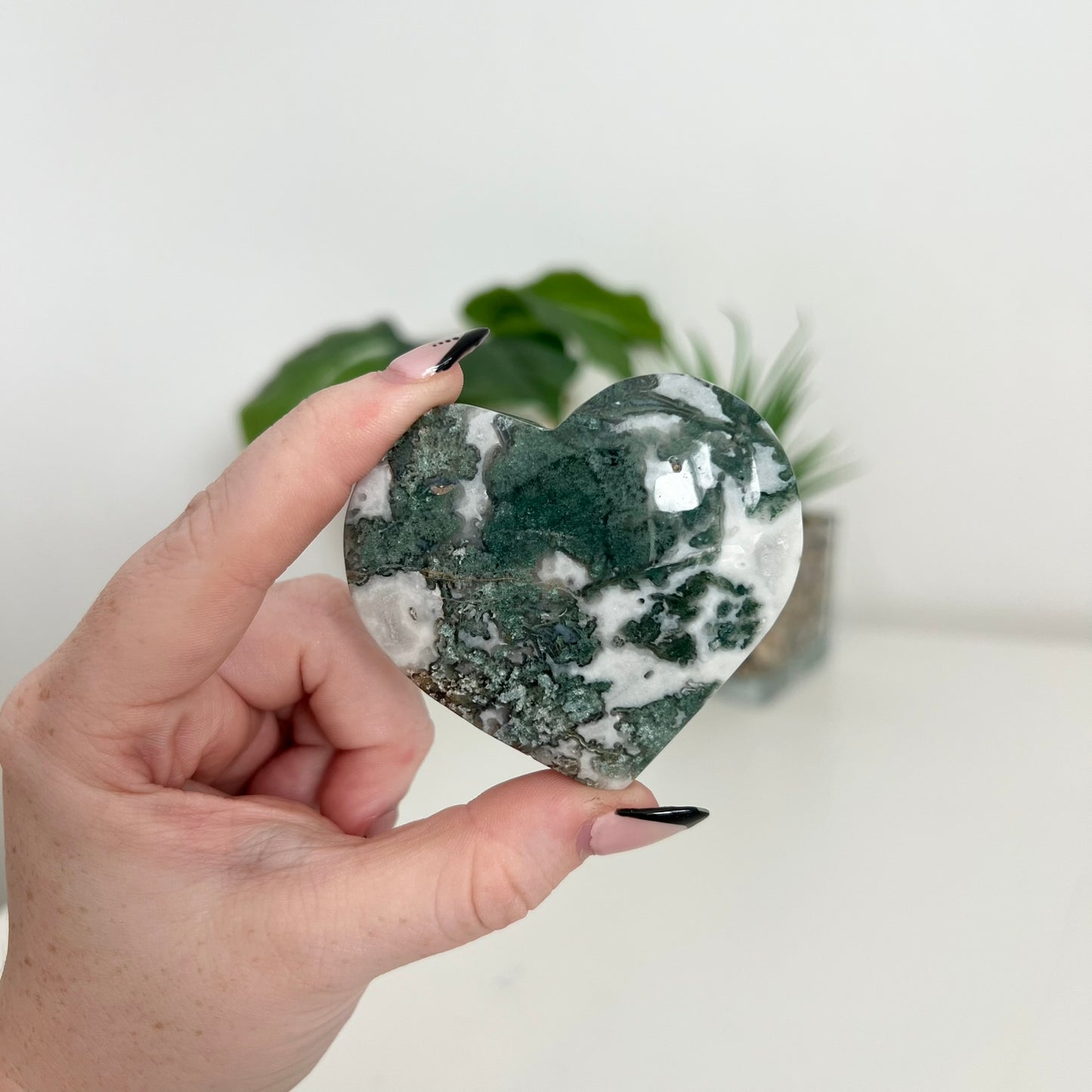 Moss Agate Heart