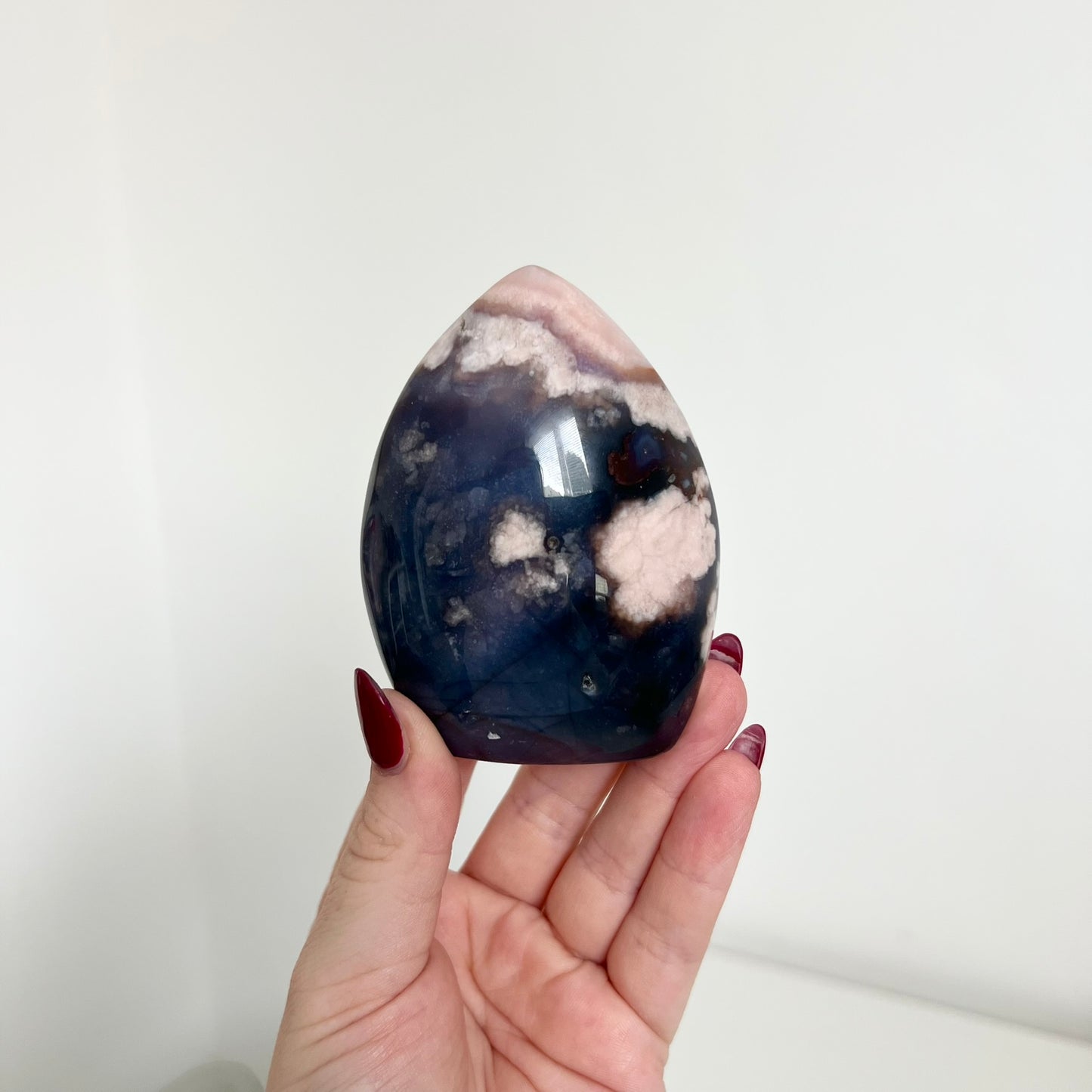 Blue Flower Agate Teardrop