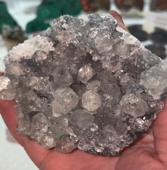 Fluorite and Quartz on Black Chalcedony