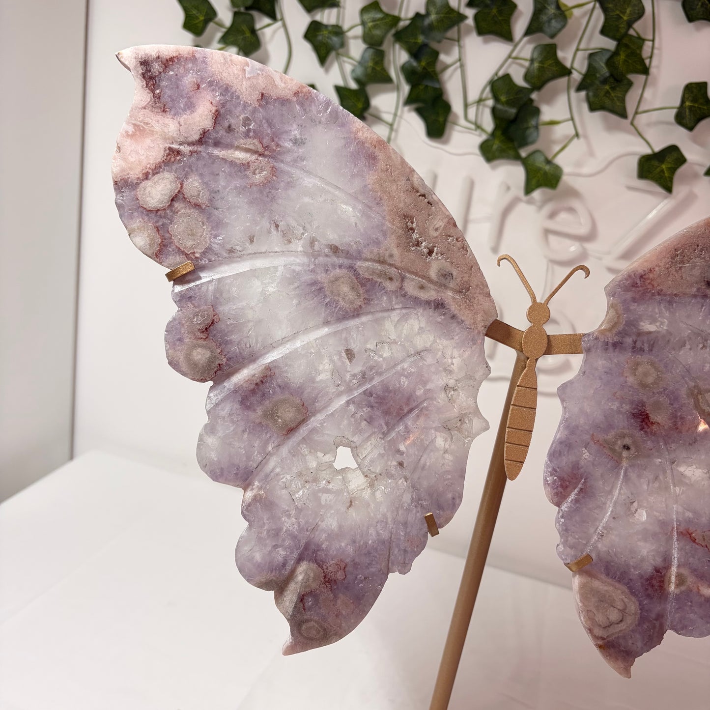 Pink Amethyst Butterfly Wings XL Size
