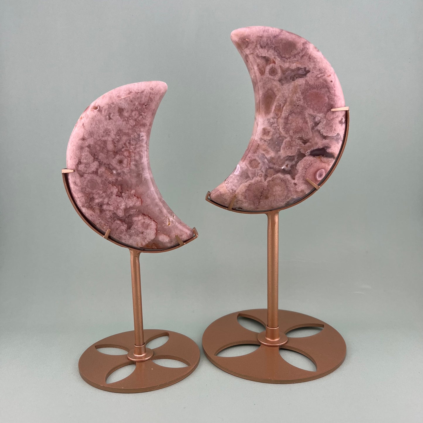 Pink Amethyst Flower Agate Moons