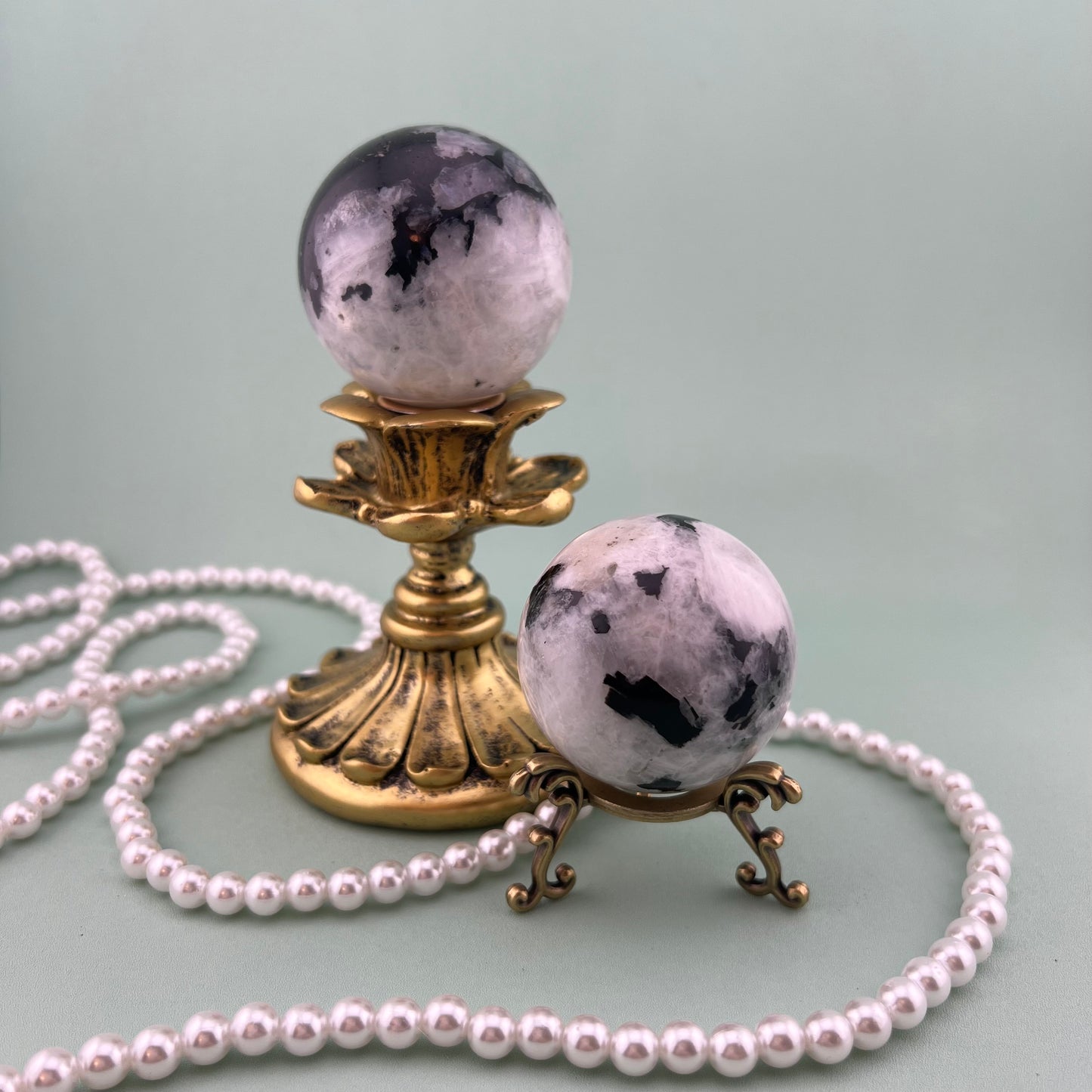 Rainbow Moonstone Spheres