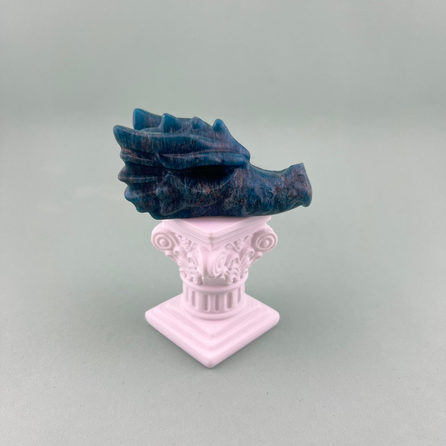 Blue Apatite Dragon Heads