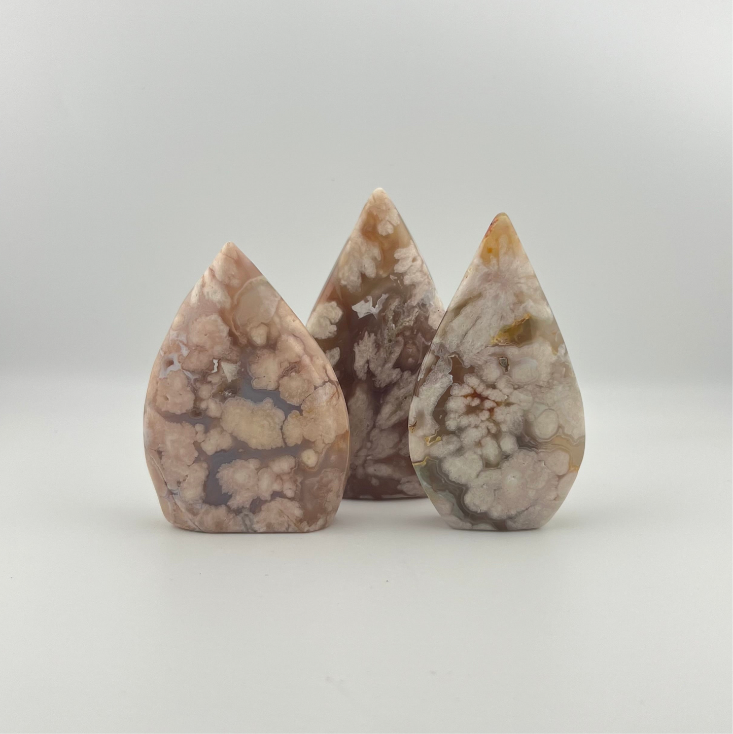 Flower Agate Teardrop