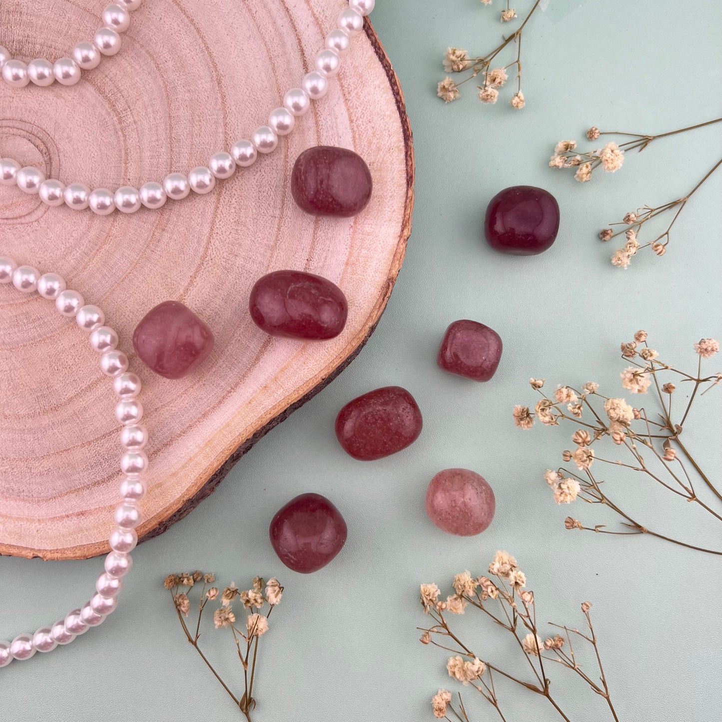 Strawberry Quartz Tumbles