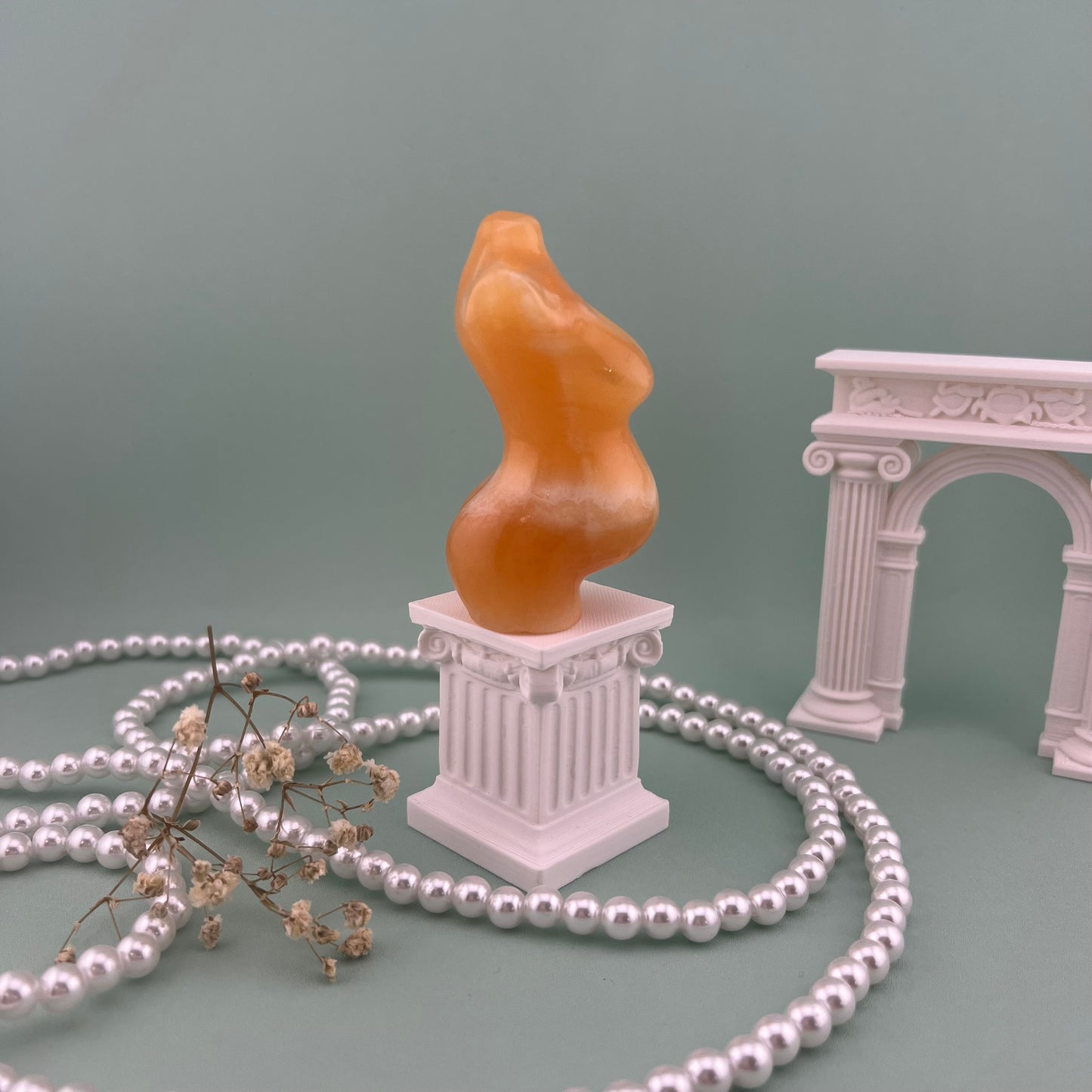 Yellow Calcite Goddess Body with Baby Bump