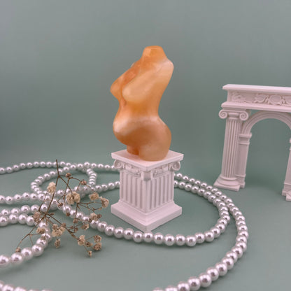 Yellow Calcite Goddess Body with Baby Bump from PureZen Minerals, view 1