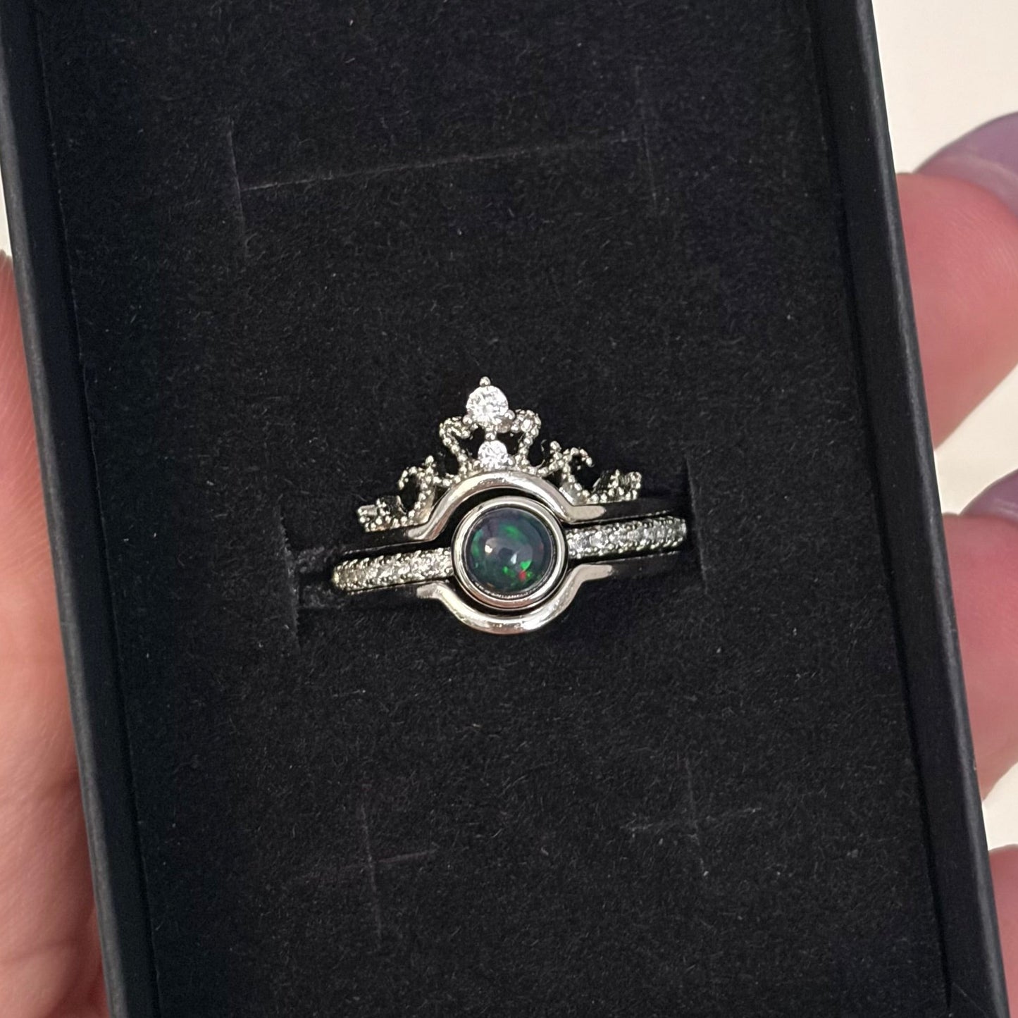 Black Opal Ring (Copper Plated)