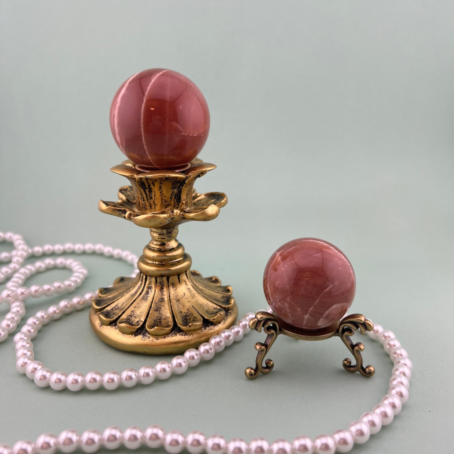 Peach Moonstone Spheres