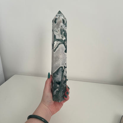 Statement Moss Agate Tower – Piece A from PureZen Minerals, view 1