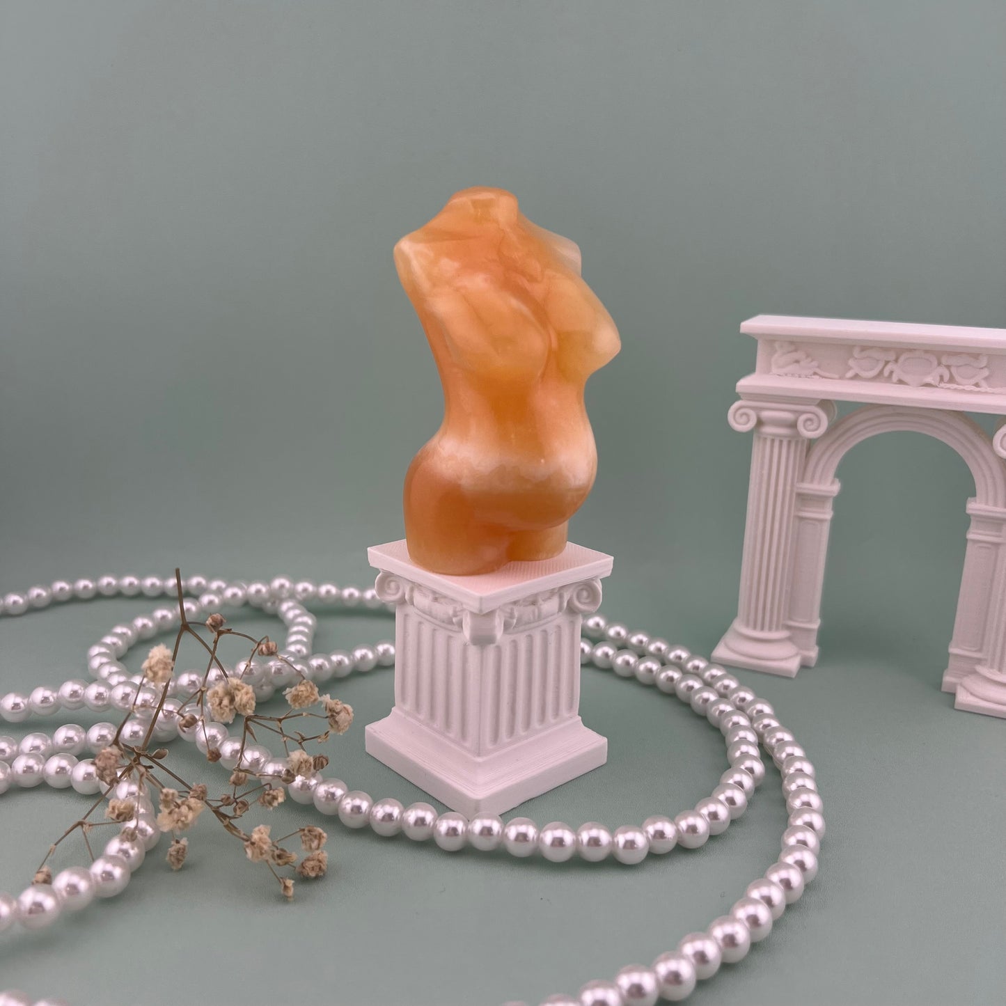 Yellow Calcite Goddess Body with Baby Bump