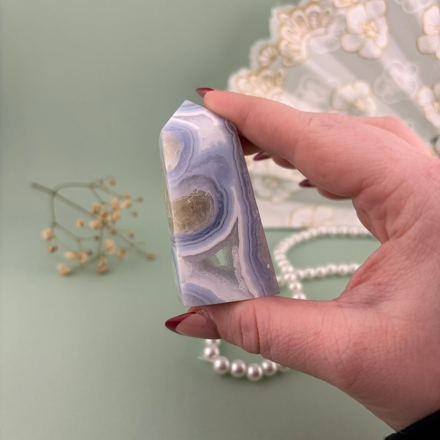 Blue Lace Agate Tower