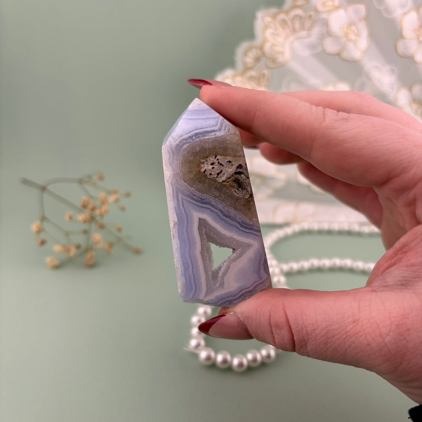 Blue Lace Agate Tower