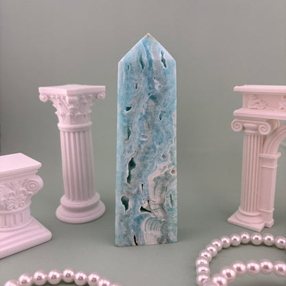 Blue Aragonite Tower – Piece – Piece A from PureZen Minerals, view 2