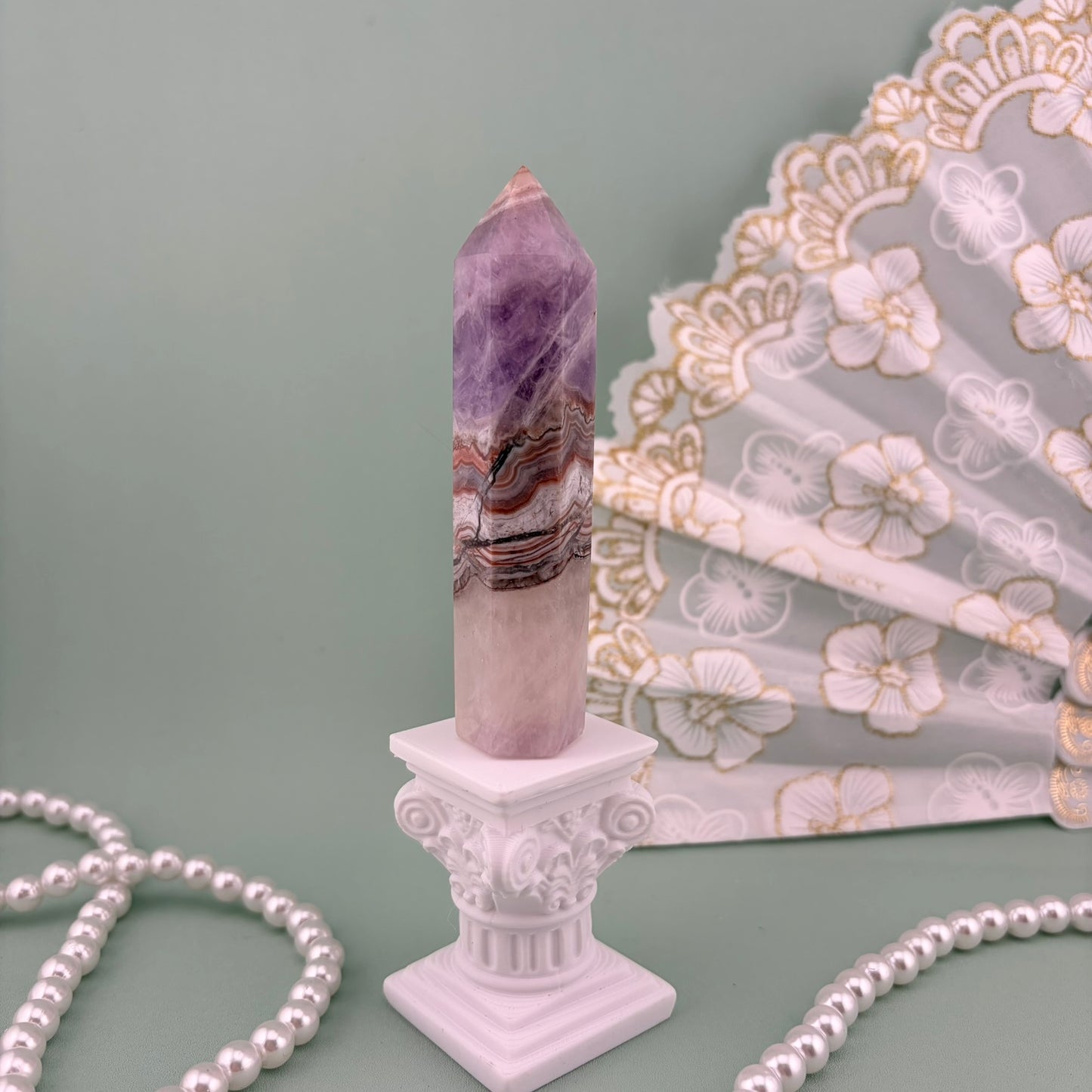 Amethyst and Crazy Lace Agate Towers