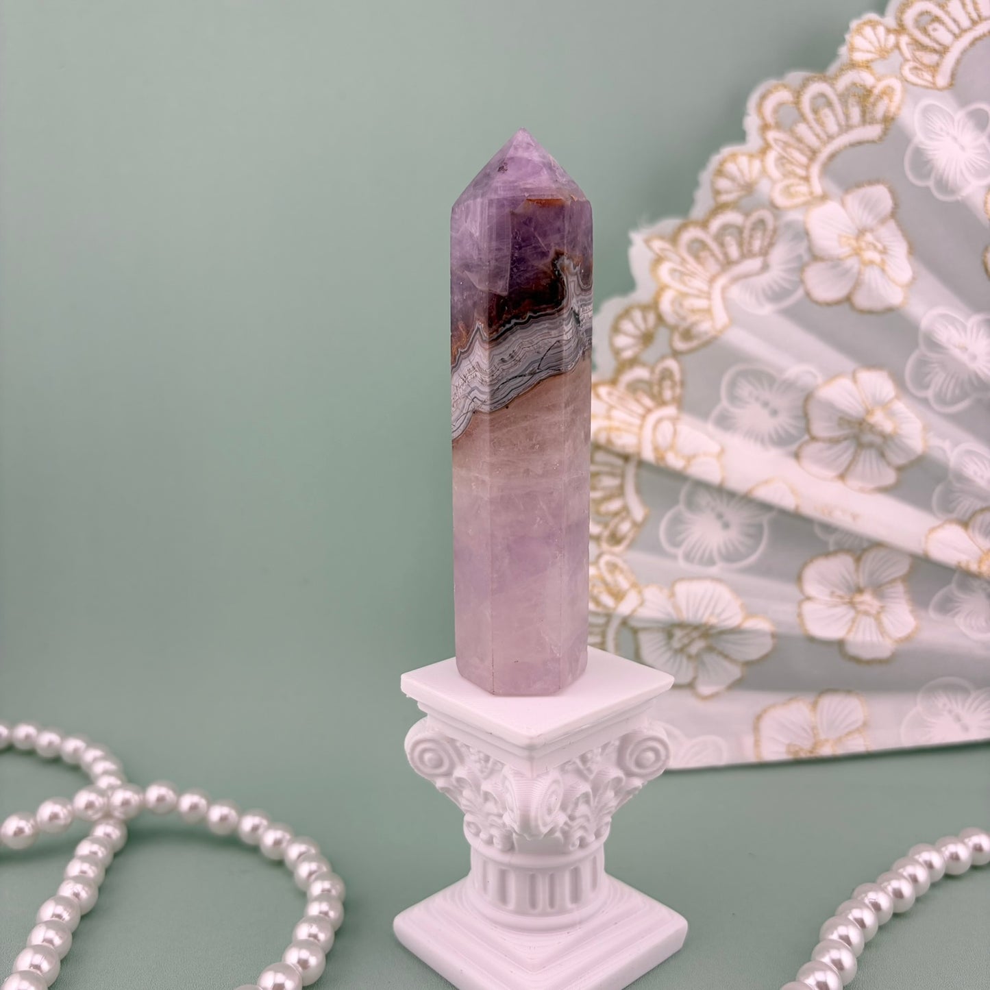 Amethyst and Crazy Lace Agate Towers